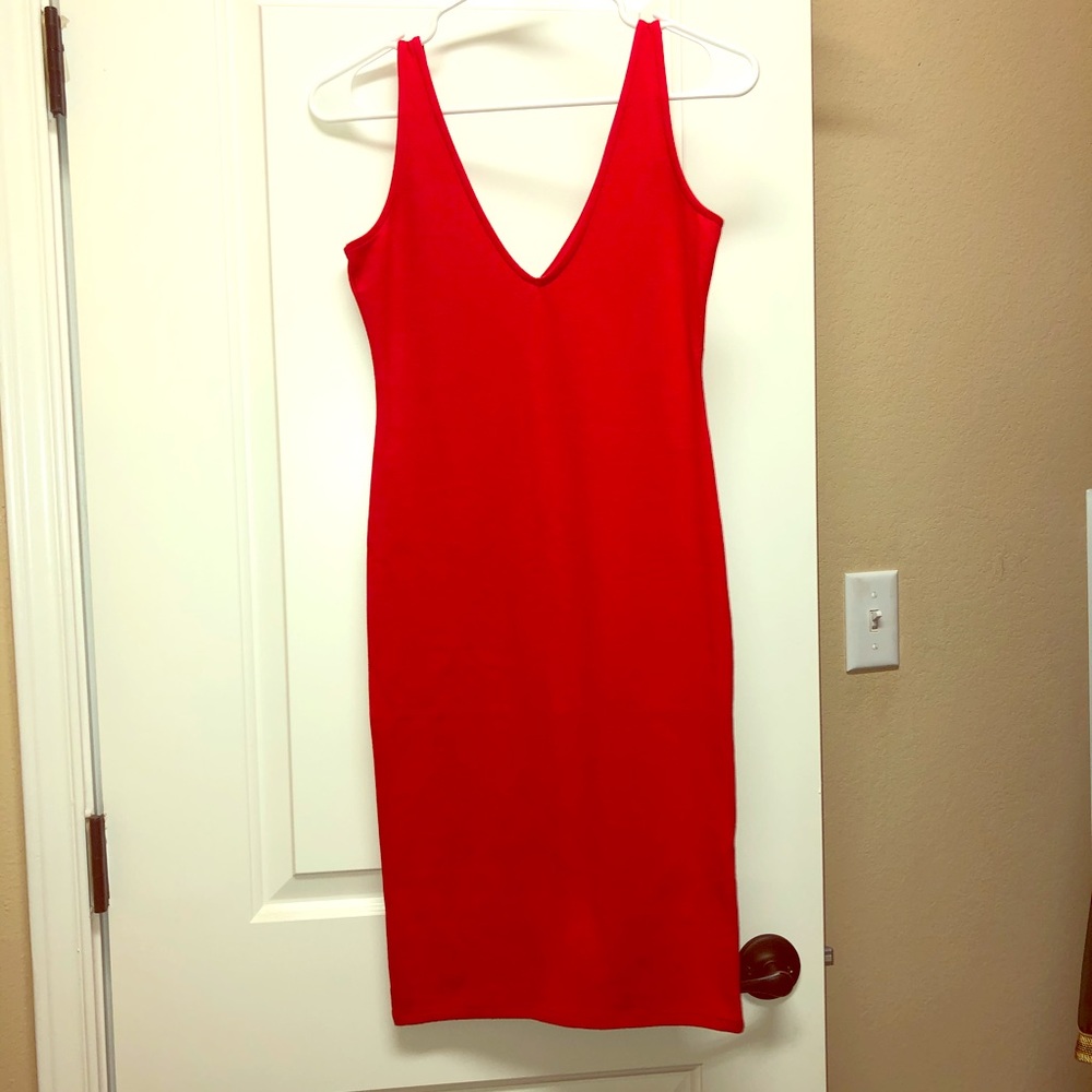 Red mini dress